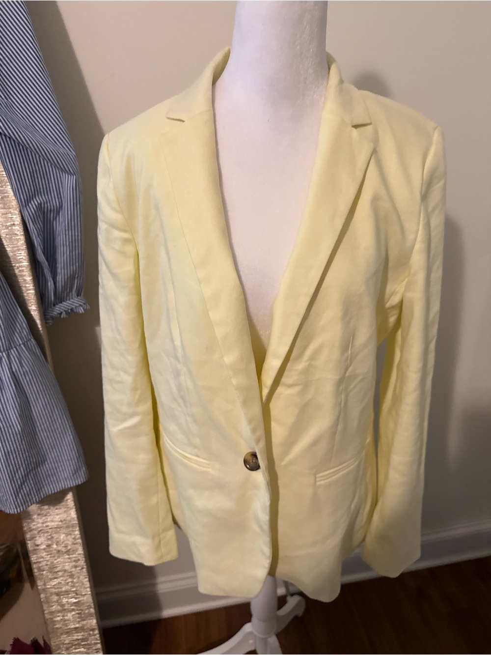Ann Taylor Pale Yellow Single-Button Blazer
